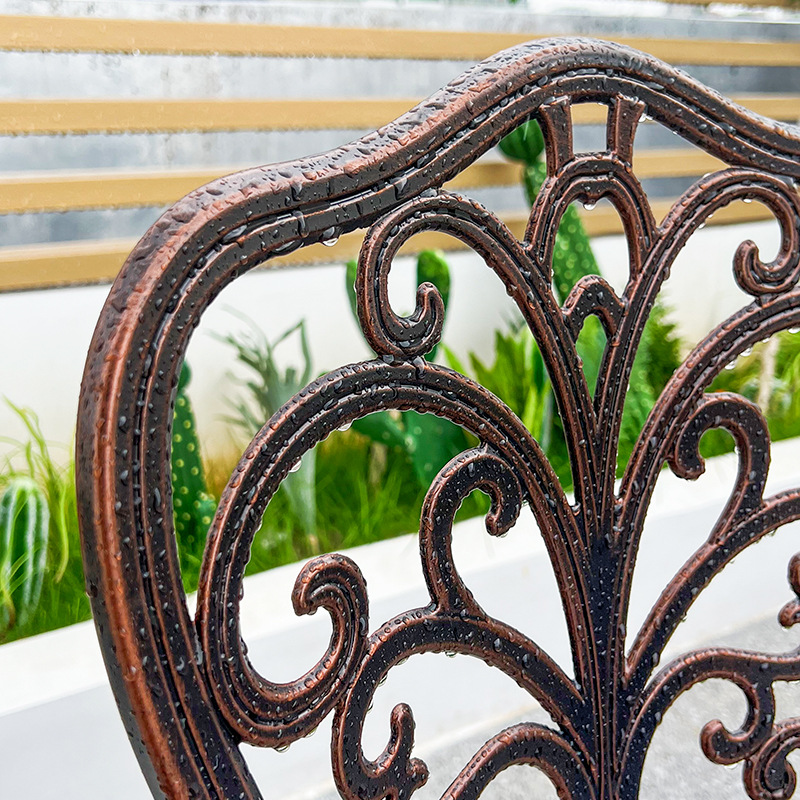 Source Factory Outdoor Tables and Chairs Courtyard Cast Aluminum Outdoor Garden Dining Table Die-Cast Leisure Balcony Villa Round Table