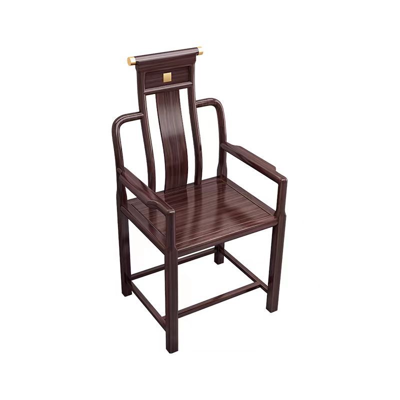 New Chinese Style Full Solid Wood Backrest Chair Rubber Wood Household Taishi Chair Mortise and Tenon Joint Tea Foam Chair Circle Chair Tea Chair