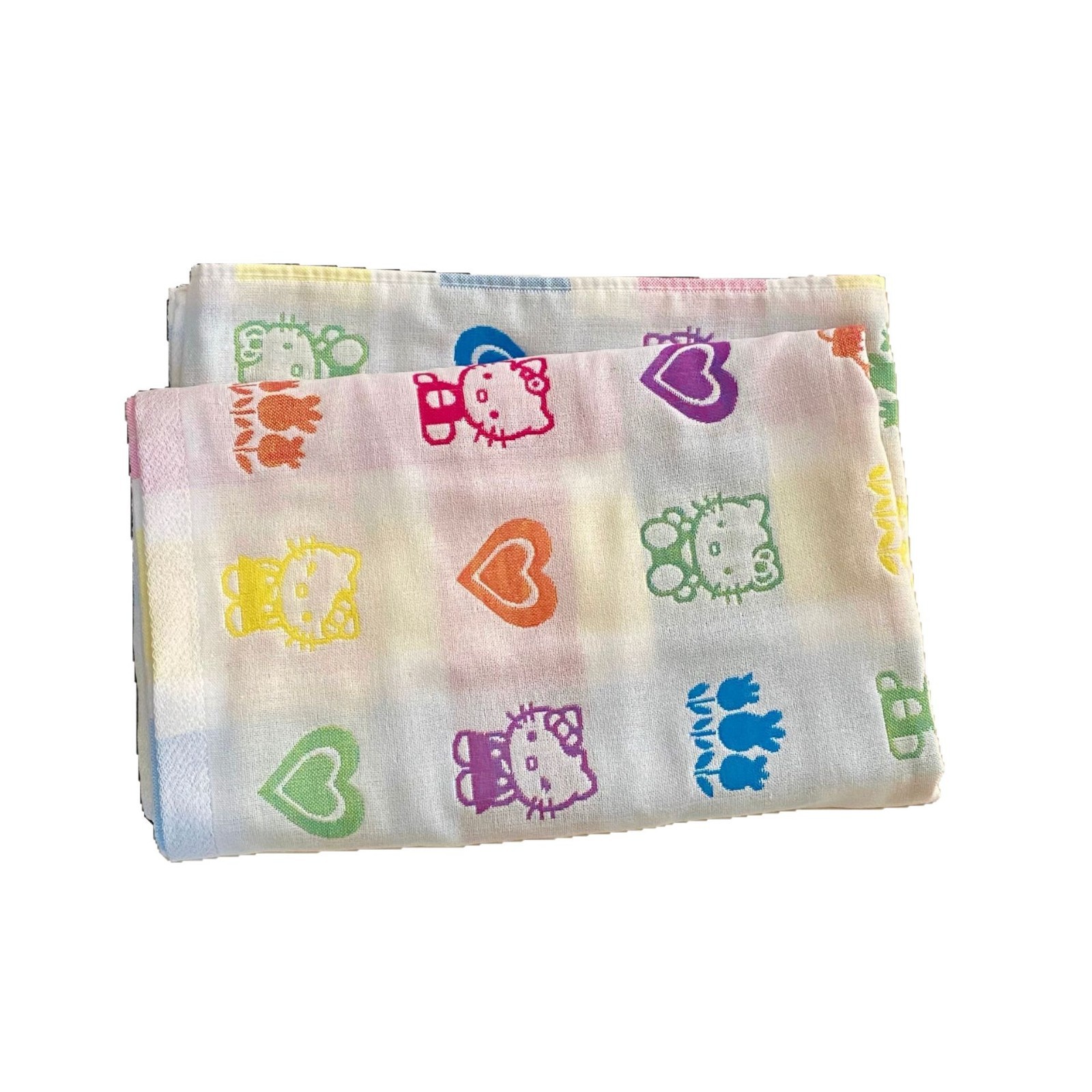 Cartoon Cat Cotton Bath Towel 2025 New Baby Wrap Gauze Cotton Household Large Bath Towel Bath Absorbent Towel