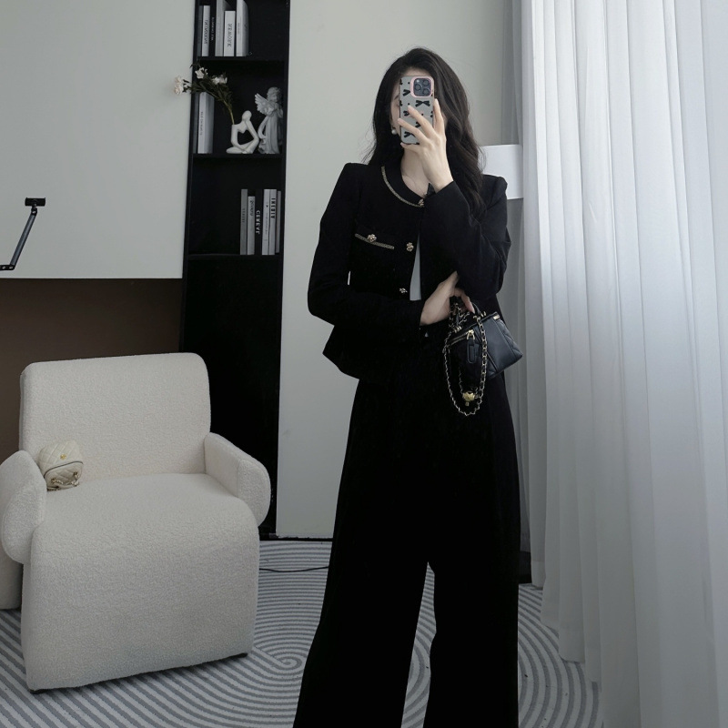 2025 Women's Autumn New Elegant Casual Fashion Youthful Chanel-Style Top and Pants Set