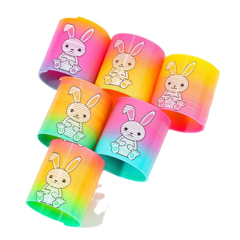 Children's magic rainbow ring spring ring boys and girls puzzle elastic ring magic hula hoop small toys wholesale