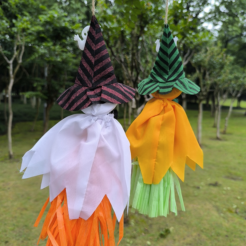 Halloween Decorations Ghost Cute Paper Grass Pendant Ghost Festival Pumpkin Ghost Decoration Props Cross-border Hot Sale