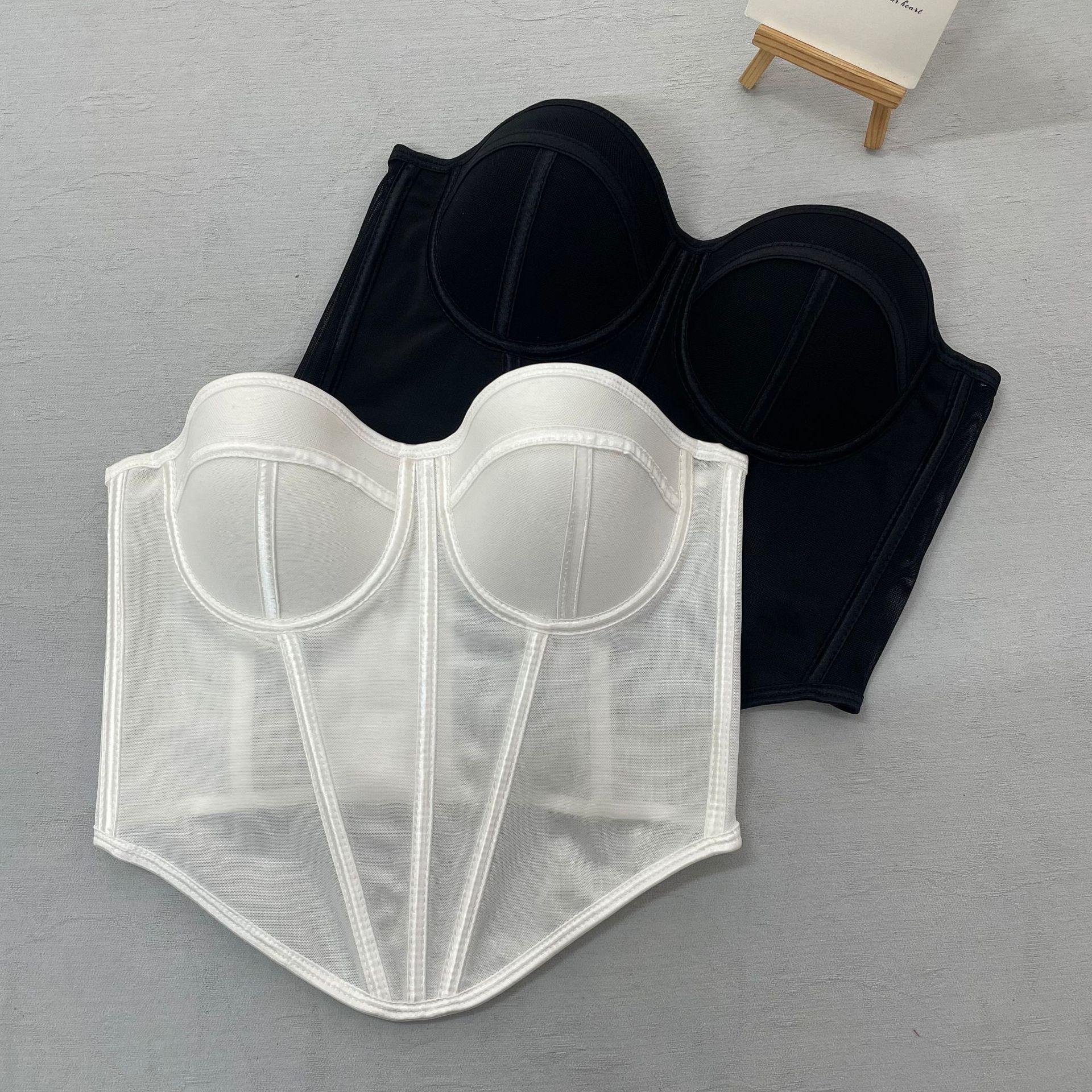 European and American Style Sexy Fishbone Bra, Mesh Color-Blocked Fishbone Shapewear, Summer Sexy Waist Shaping Slim Fit Bra