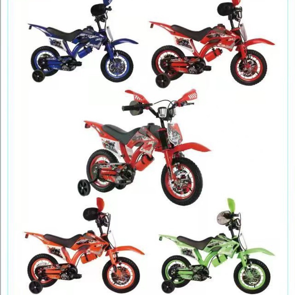 Foreign Trade Small Motorcycle Model Motorcycle Kidsren's Bicycle 12 · 16inch Kidsren's Bicycle Cool Stroller Safe and Comfortable