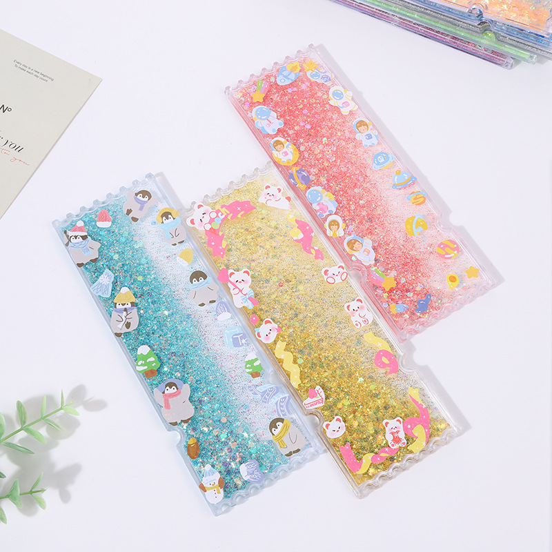 DIY creative oil quicksand goo card brick blank dream quicksand ticket root goo card girl children's cartoon ornaments