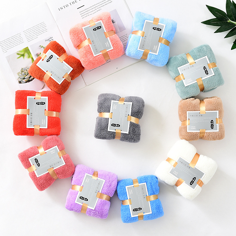 Wholesale coral fleece thickened absorbent hand gift gift towel small gift TikTok fast hand delivery can be customized logo