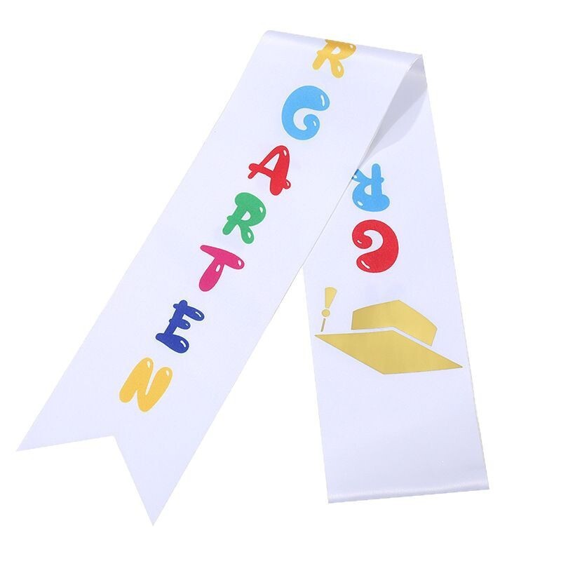 Children's Ribbon Ceremonial Shoulder Strap Preschool Kindergarten Printed Honor Award Satin Shawl Honor Award Ribbon