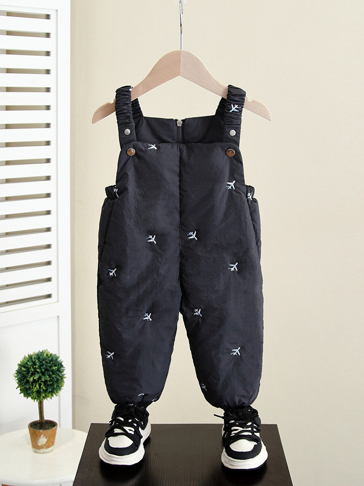 6907 Boys' Strappy Pants Autumn and Winter New Winter Baby Children's Pants Winter Wear Thickened Down Cotton Pants for Boys