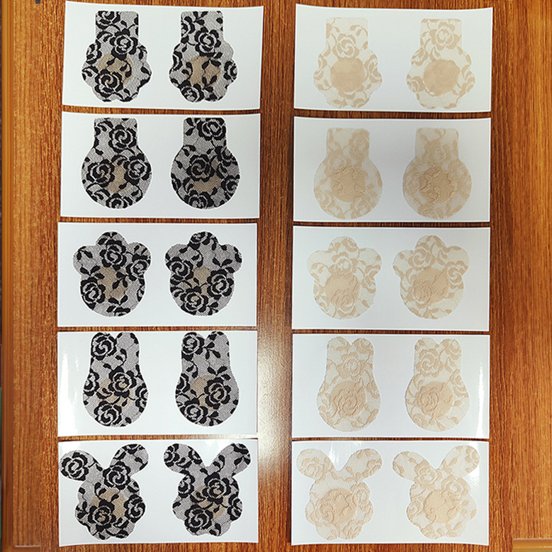 Breast paste invisible breast paste non-disposable lace cloth surface breast paste swimwear cloth breast paste manufacturers