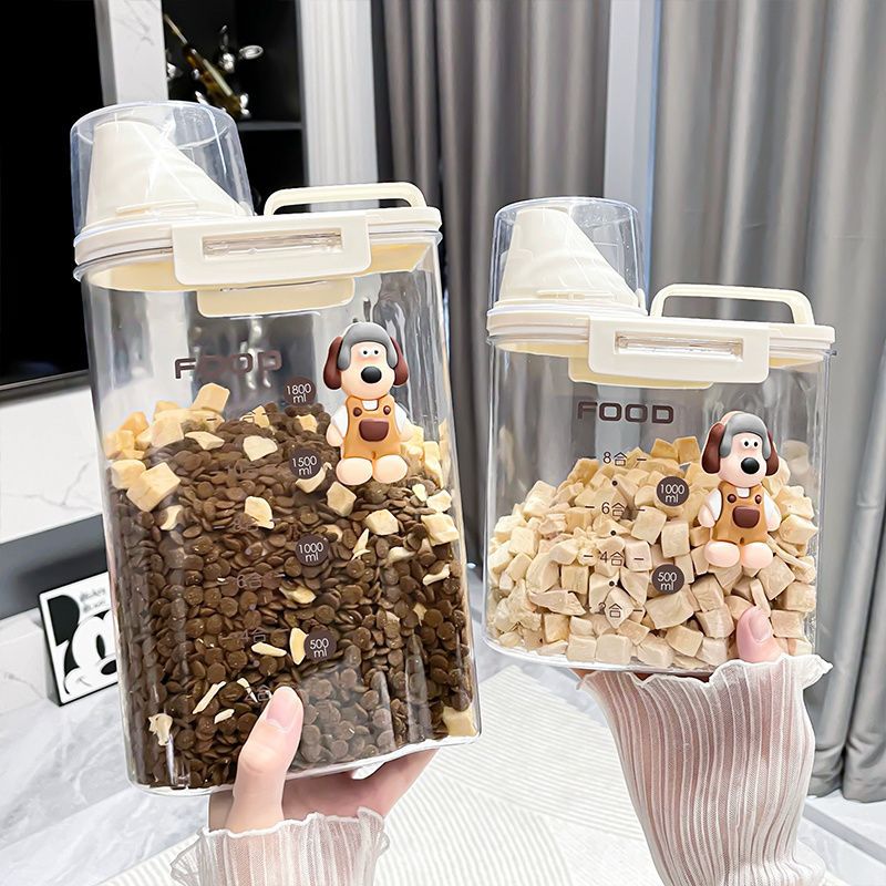 Cat Food Storage Barrel, Dog Food Sealed Barrel, Moisture-Proof Food Storage Barrel, Pet Food Snacks, Freeze-Dried Cans, Household Storage Boxes