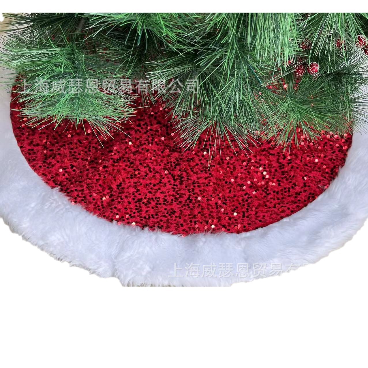 [New] a variety of color sequins Christmas tree skirt sequins stitching plush Christmas tree skirt Christmas holiday decoration