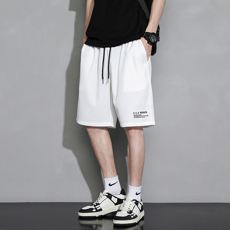 Shorts Men's Summer Ice Silk Thin Quick-Drying Loose Basketball Pants Five-Point Casual Sports Pants Outer Wear Beach