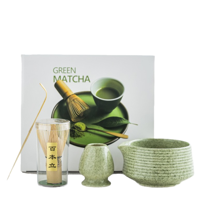 Ceramic Japanese Matcha Set with Bamboo Matcha Brush, Bai Benli Song Dynasty Tea Ceremony Gift Box for Cross-Border