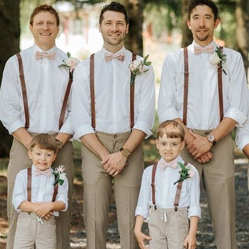 Adult 3-clip glossy clip solid color suspenders for men and women universal three-clip strap elastic elastic suspender clip