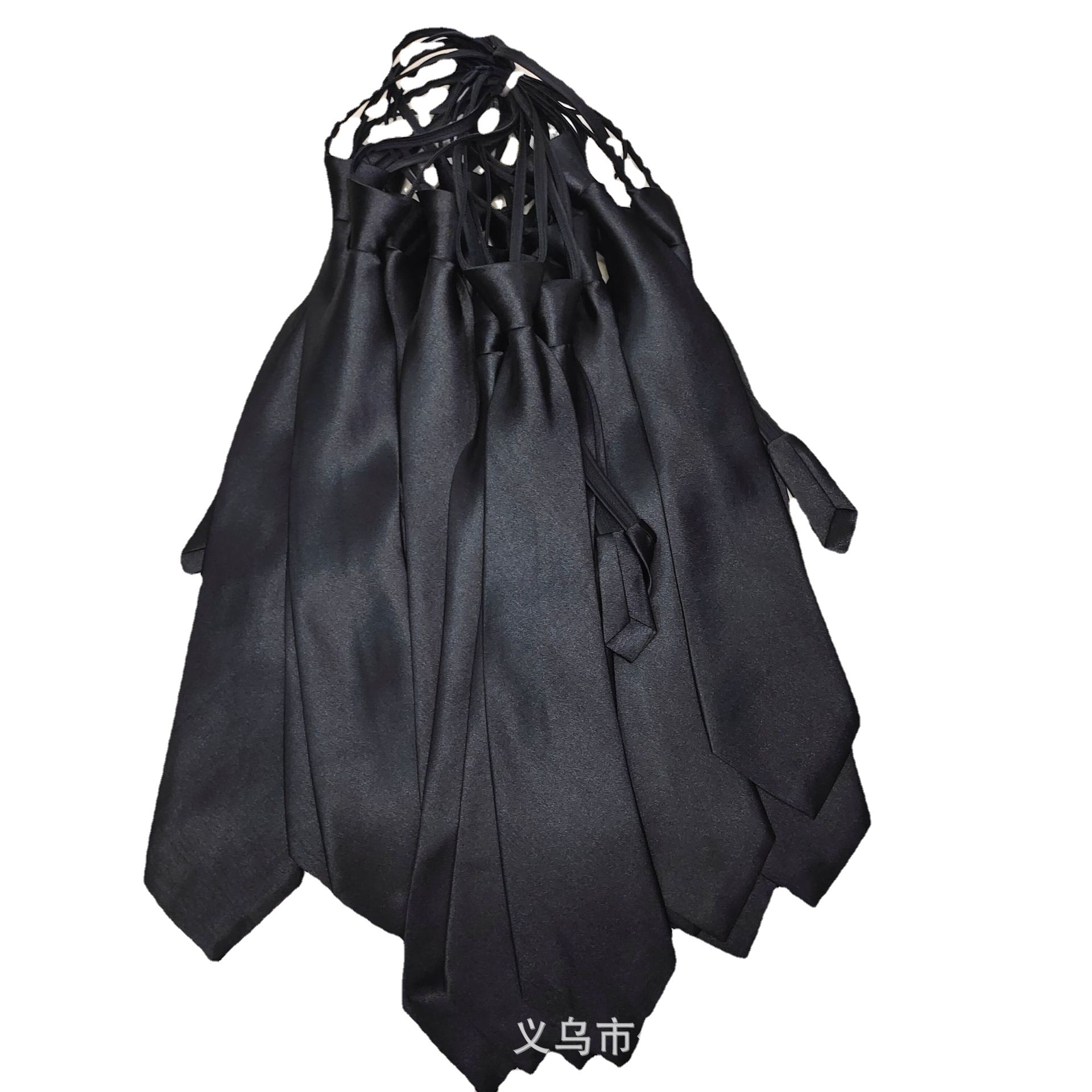 Men's Adult 45cm Zipper Tie Clothing Lazy Easy to Pull Business Solid Color 8cm Tie