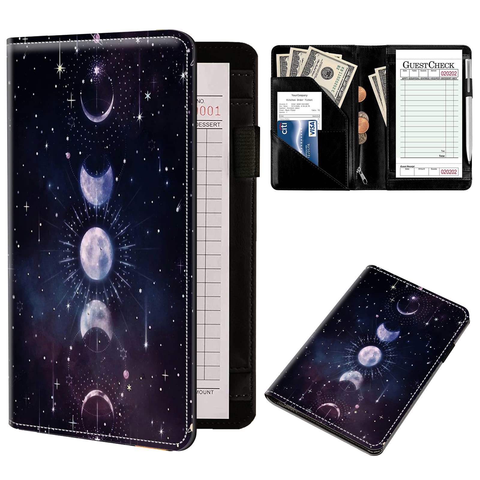 европейский и американский PU кошелек официанта, кожаный чехол для меню на заказ