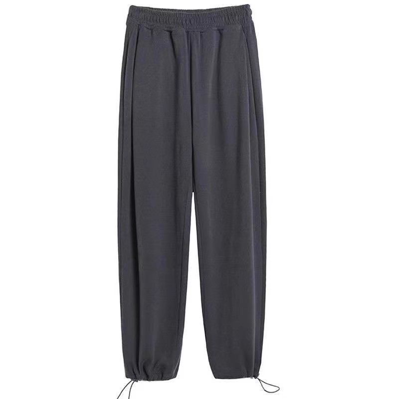 Gray sports pants for women Spring and Autumn 2023 New loose straight casual autumn and winter long pants wide leg sweatpants