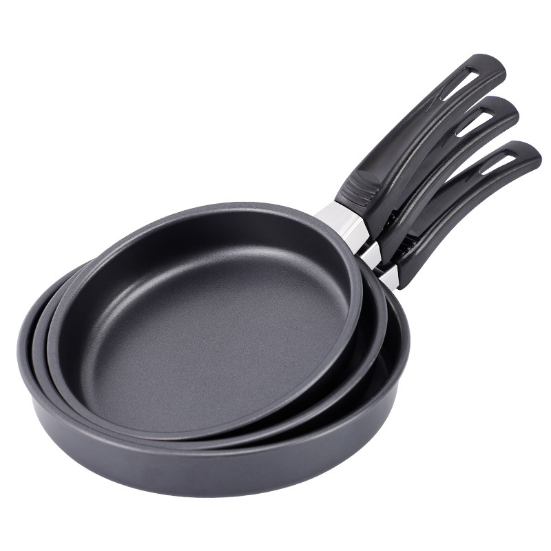 High quality iron household non-stick pan fried egg pancake pan multi-size wholesale iron pan with handle