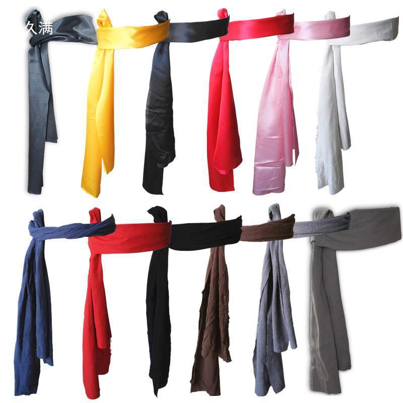 Martial Arts Costume Kung Fu Belt Dance Practice Belt Ancient Cloth Belt Dance Props Republic of China Red Silk Red Ribbon