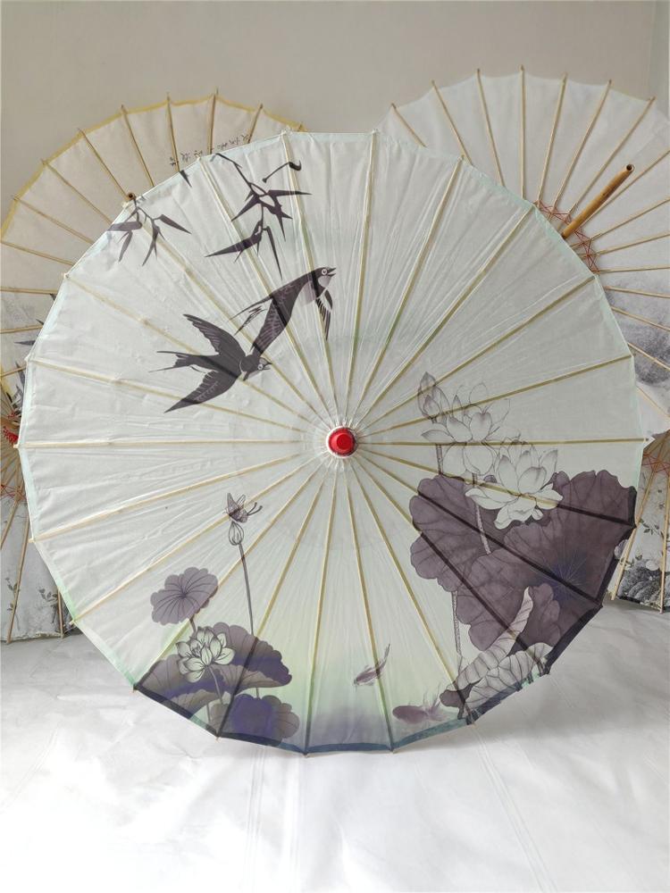 Stone Drum Rainproof and Sunproof Oil Paper Umbrella for Women Ancient Style Props Classical Dance Han Dynasty Umbrella Cheongsam Catwalk Ceiling Tung Oil Umbrella