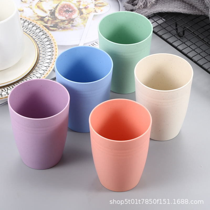 Wheat Straw Japanese Style Creative Hot and Cold Water Cup Beverage Breakfast Milk Cup Drinking Mouth Cup Household Water Cup for Men and Women