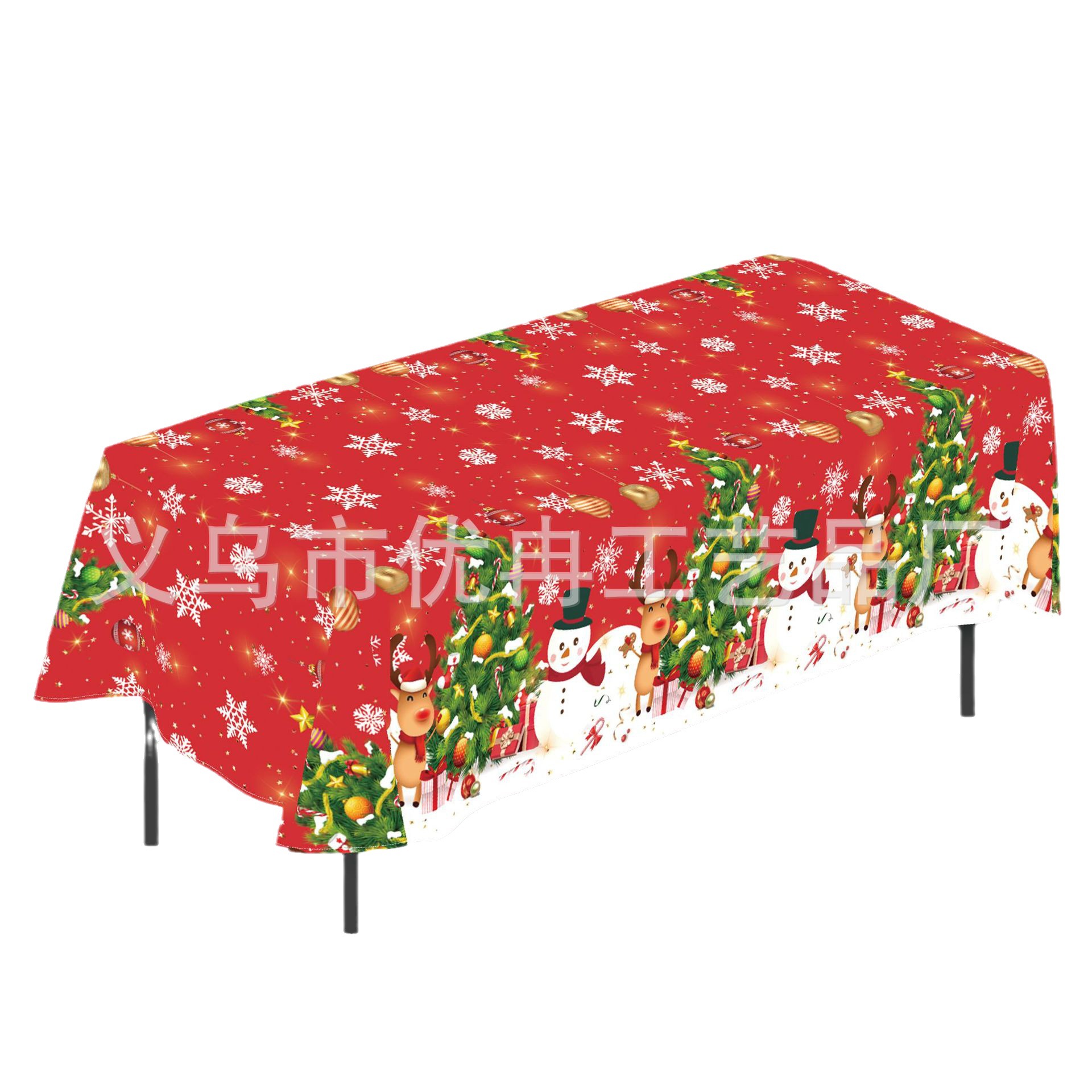 New Christmas MerryChristmas snowman 137 * 274c disposable pe plastic dining cloth tablecloth tablecloth