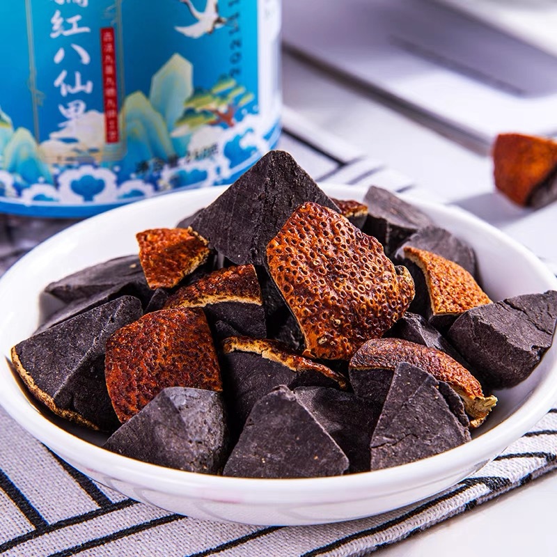 Select and Enjoy a Good Life: Zhaozhou Orange Red Eight Immortals Fruit 2 Cans for Throat Soothing and Cooling, Traditional Method of Dried Tangerine Peel and Pomelo