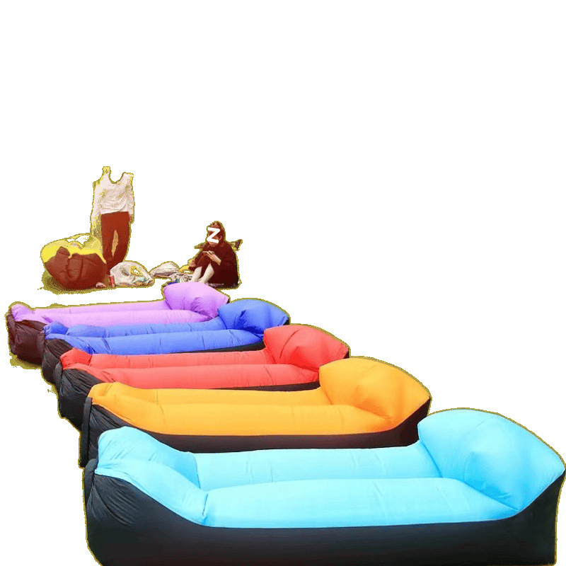 Outdoor Lazy Sofa Lying Single Person Music Festival Portable Air Bed Camping Picnic Sleeping Bag Inflatable Lined