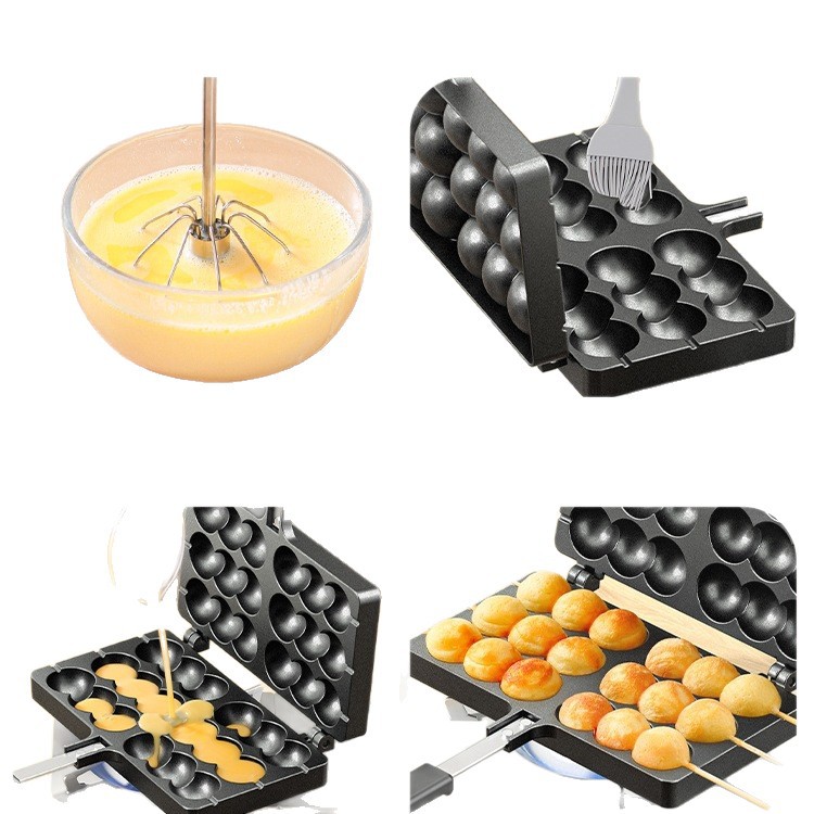 Egg Waffle Mold Commercial Stall Egg Waffle Machine Baking Pan Machine Household Gas Electric Egg Waffle Biscuit Machine Cake Mold
