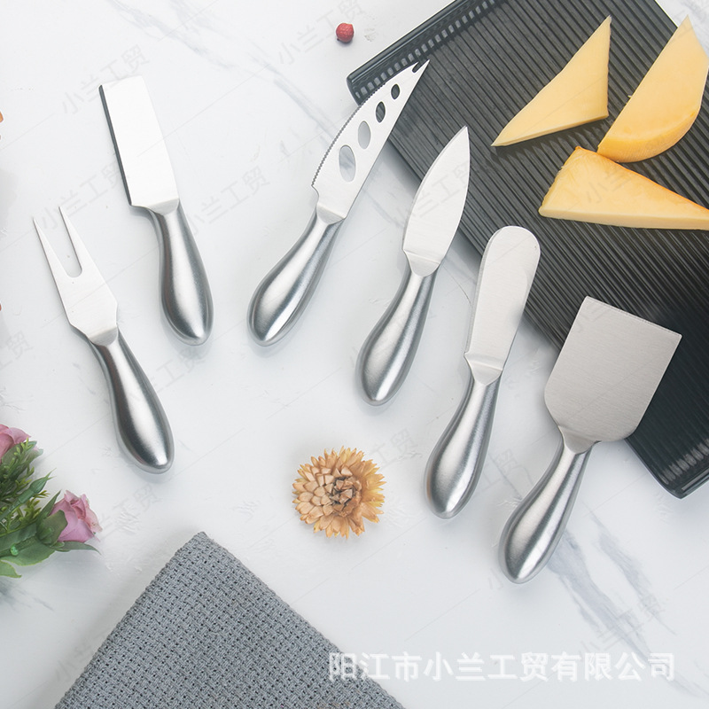 Stainless Steel Hollow Handle Cheese Knife Set Cheese Butter Fork Kitchen Knife, Fork and Spatula Baking Tools in Stock