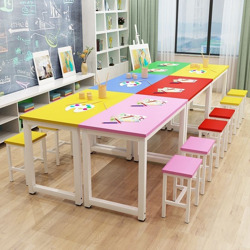 Ручные цветные столы и стулья для детского сада, стол для рисования детей, учебный стол для учеников начальной и средней школы