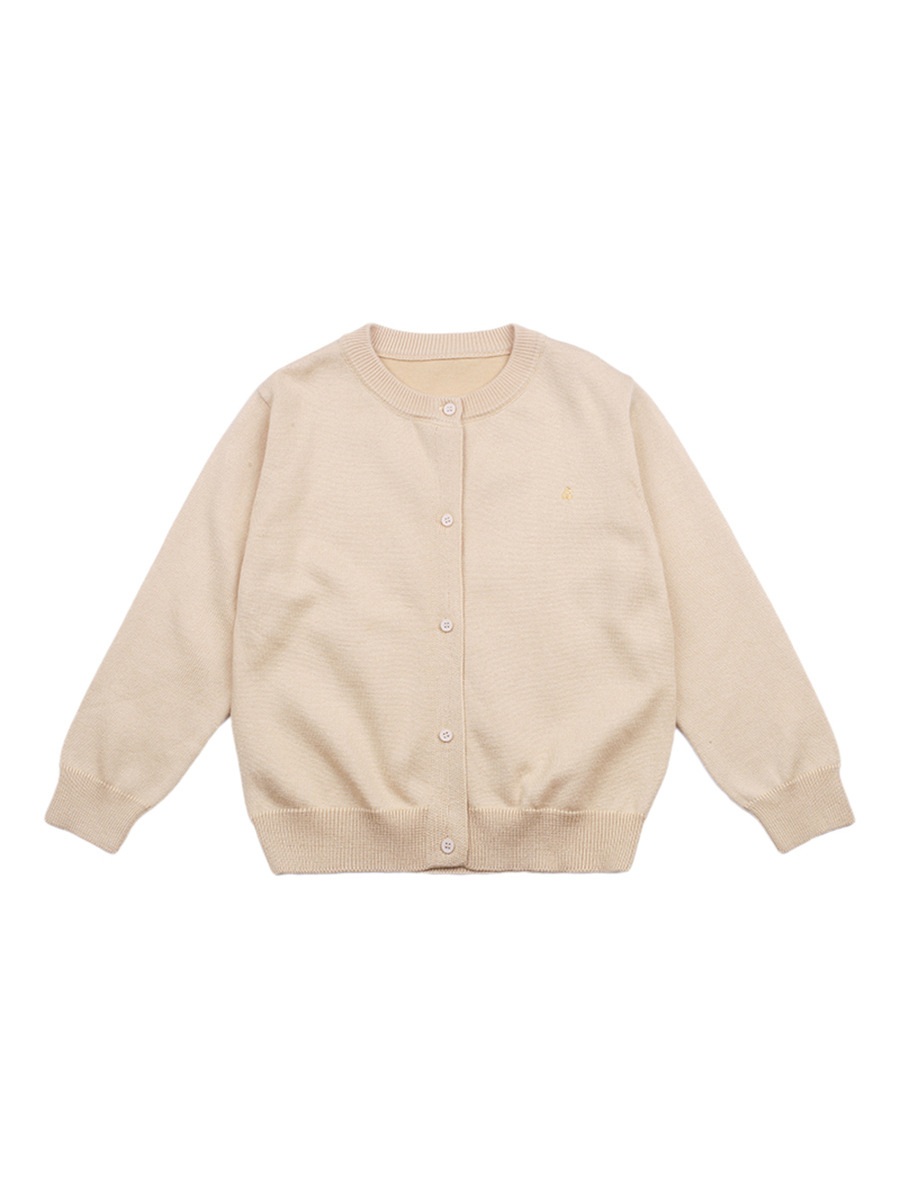 Aimo Beibei 2025 Spring and Autumn Girls Baby Korean Style Casual Embroidered Cherry Knitted Cardigan Sweater Jacket