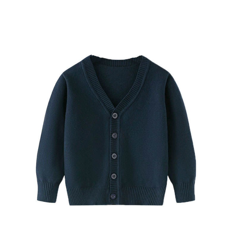 Factory Direct Sales Spring & Fall European and American Kidsren's Pure Cotton Thin Outwears for Boys and Girls, Middle and Large Kidsren, Knitted Cardigans