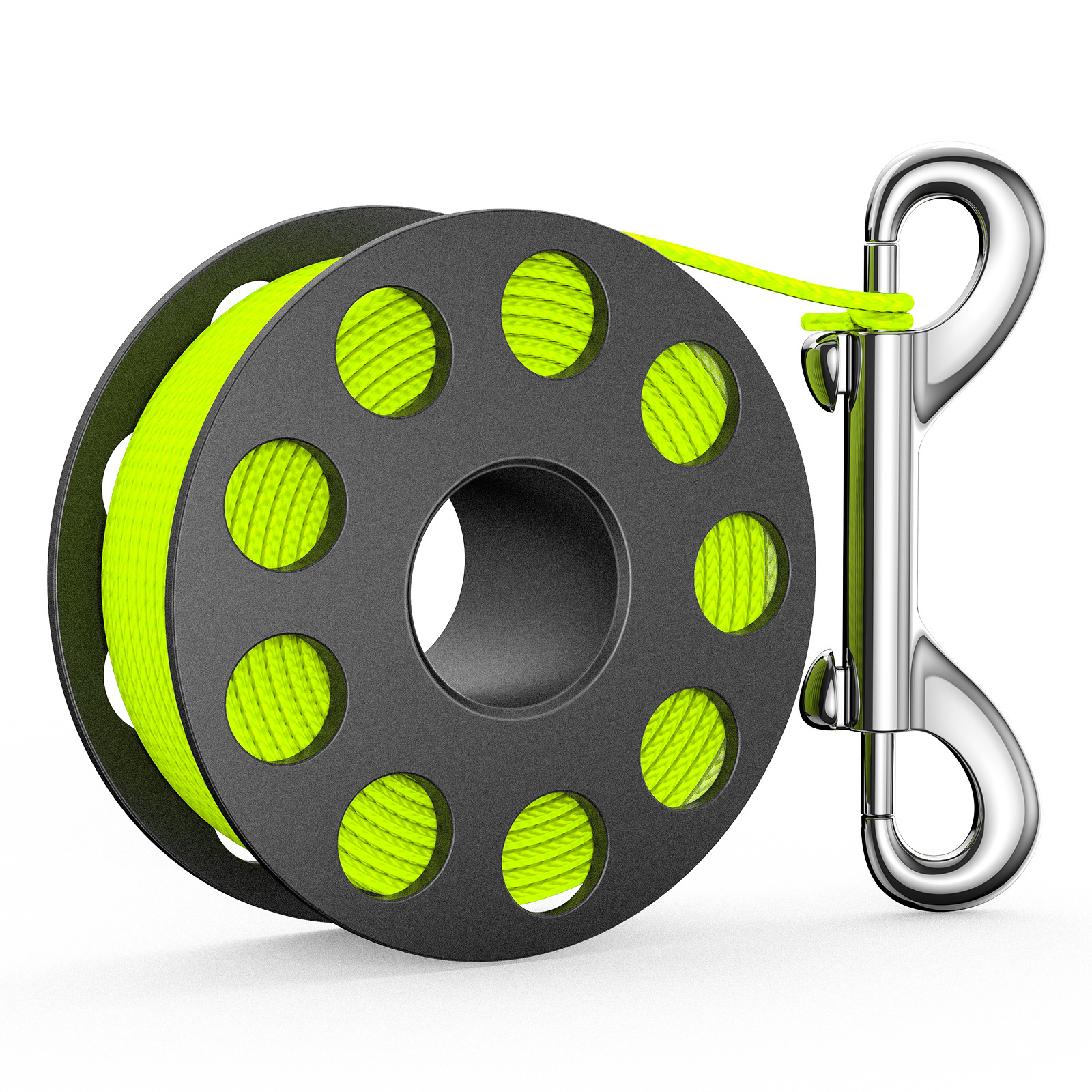 Diving reel with stainless steel double-head hook buoy coil 30 m nylon rope plastic reel like pull diving accessories