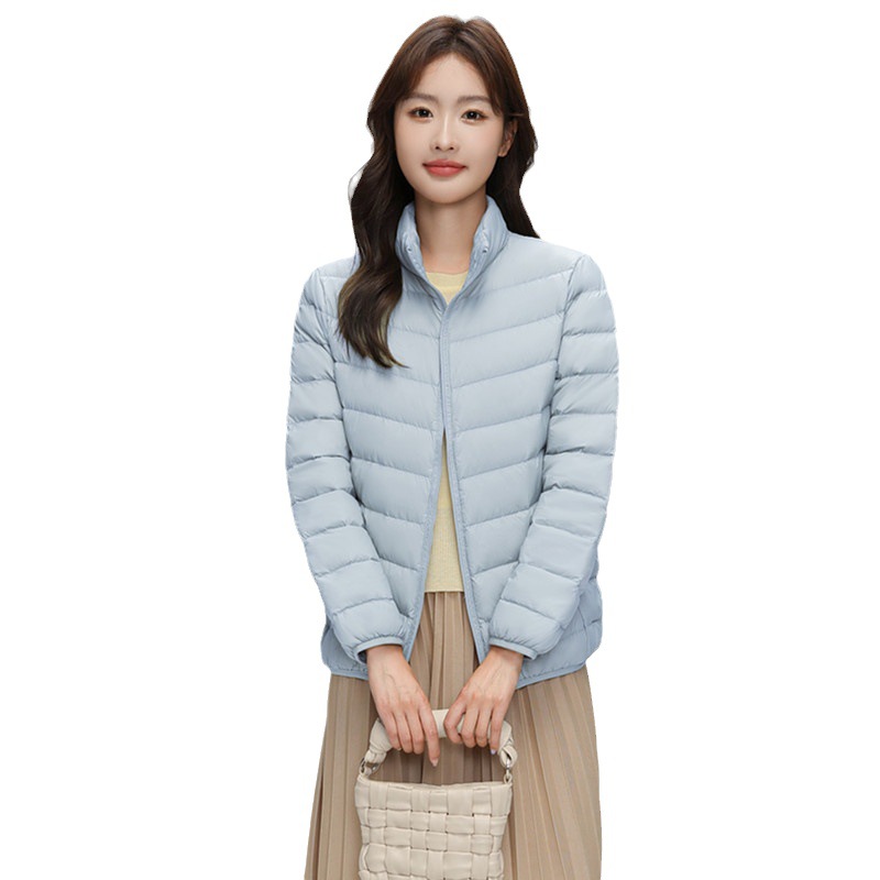 Lightweight down Jacket for Women, 2025 Autumn and Winter New Short Style, 90% White Duck Down, Winter Stand Collar, Slimming Casual Coat, Trendy