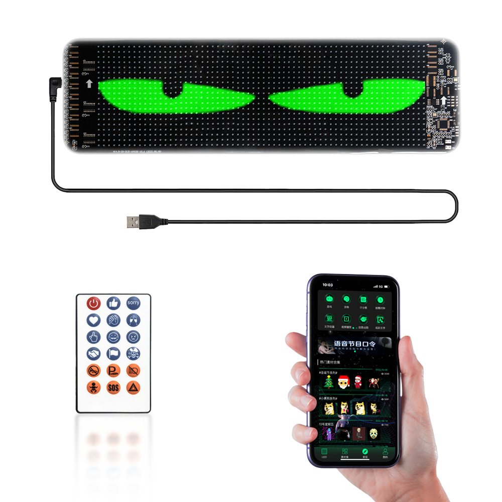 Led Car Soft Screen Smart Car Sticker Car Expression Screen Window Advertising Screen Waterproof Full Color Bluetooth App Flexible Screen