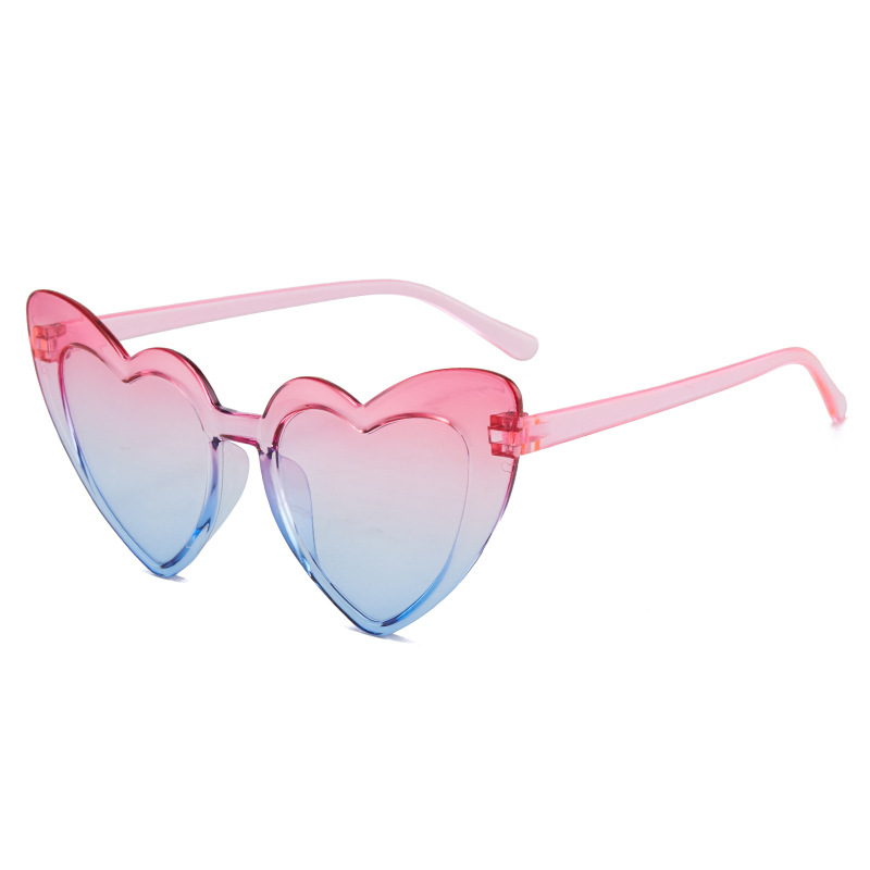 New Heart-Shaped Gradient Color Cross-Border Children's Sunglasses Wholesale Trendy Fashion Sunglasses for Boys and Girls
