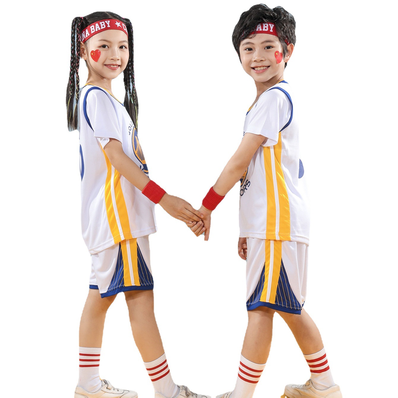 Children's basketball suit short-sleeved fake two-piece quick-drying clothes wholesale 61 kindergarten primary and secondary school students parent-child performance