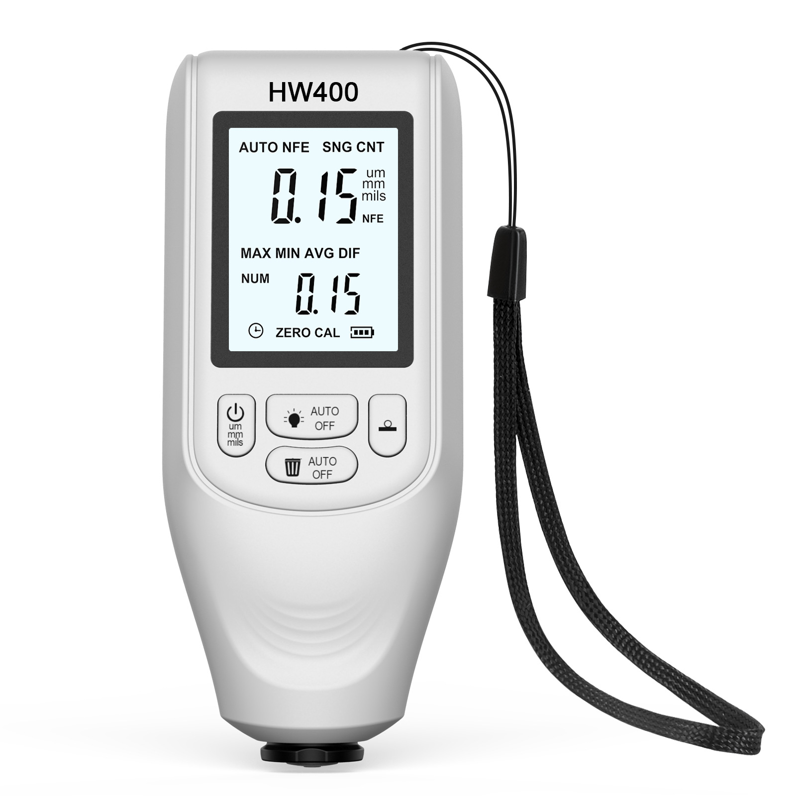 Hw400 High Precision Coating Thickness Gauge Anti-Skid Paint Film Meter Dry Film Thickness Meter Thickness Gauge Thickness Meter