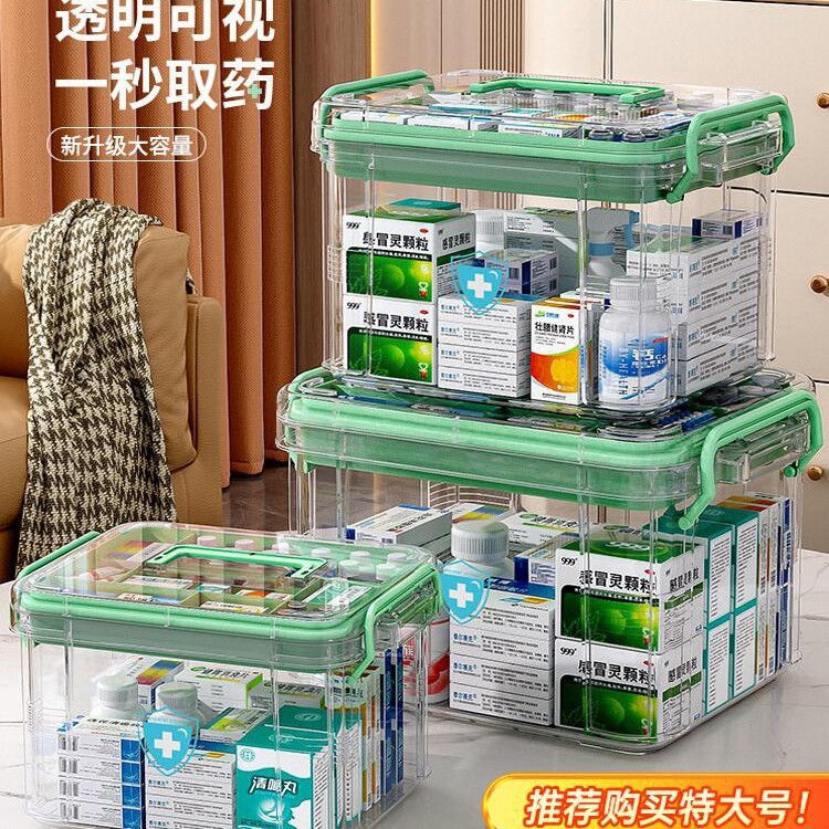 Многоуровневая Медицинская Коробка Домашняя Коробка Для Хранения Лекарств Большой Вместимости Прозрачная Большая Медицинская Коробка Для Экстренной Помощи