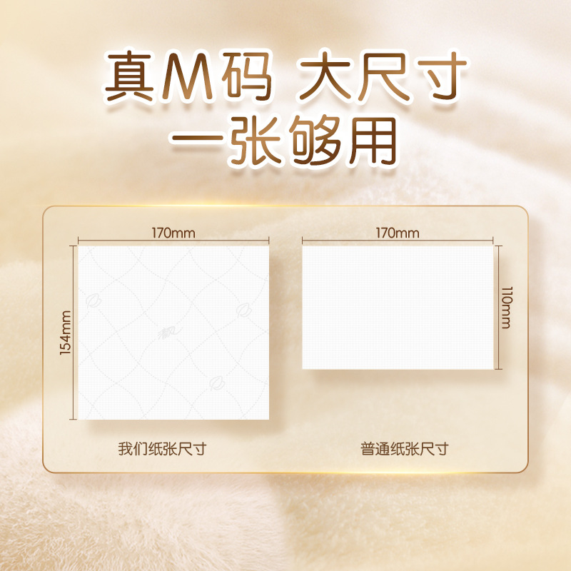 Qingfeng Gold Thick and Soft 4-Ply 80-Sheet m Size Tissue Paper, Full Box of 24 Packs, Household Value Pack Facial Tissue Toilet Paper Wholesale