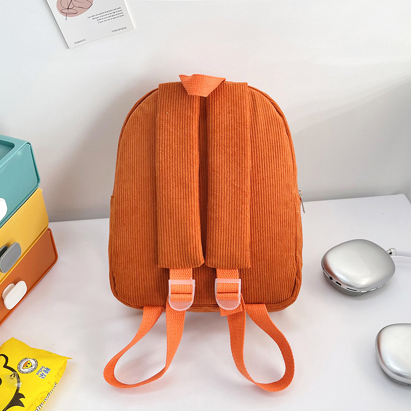 Customized Export Personalized Embroidery Cute Bear Backpack Corduroy Student School Bag Large Capacity Backpack Cartoon