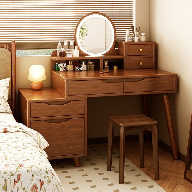New Chinese Style Dressing Table Bedroom Modern Simple Antique Style Bedside Table Integrated Small Apartment Girls Desk Makeup Table