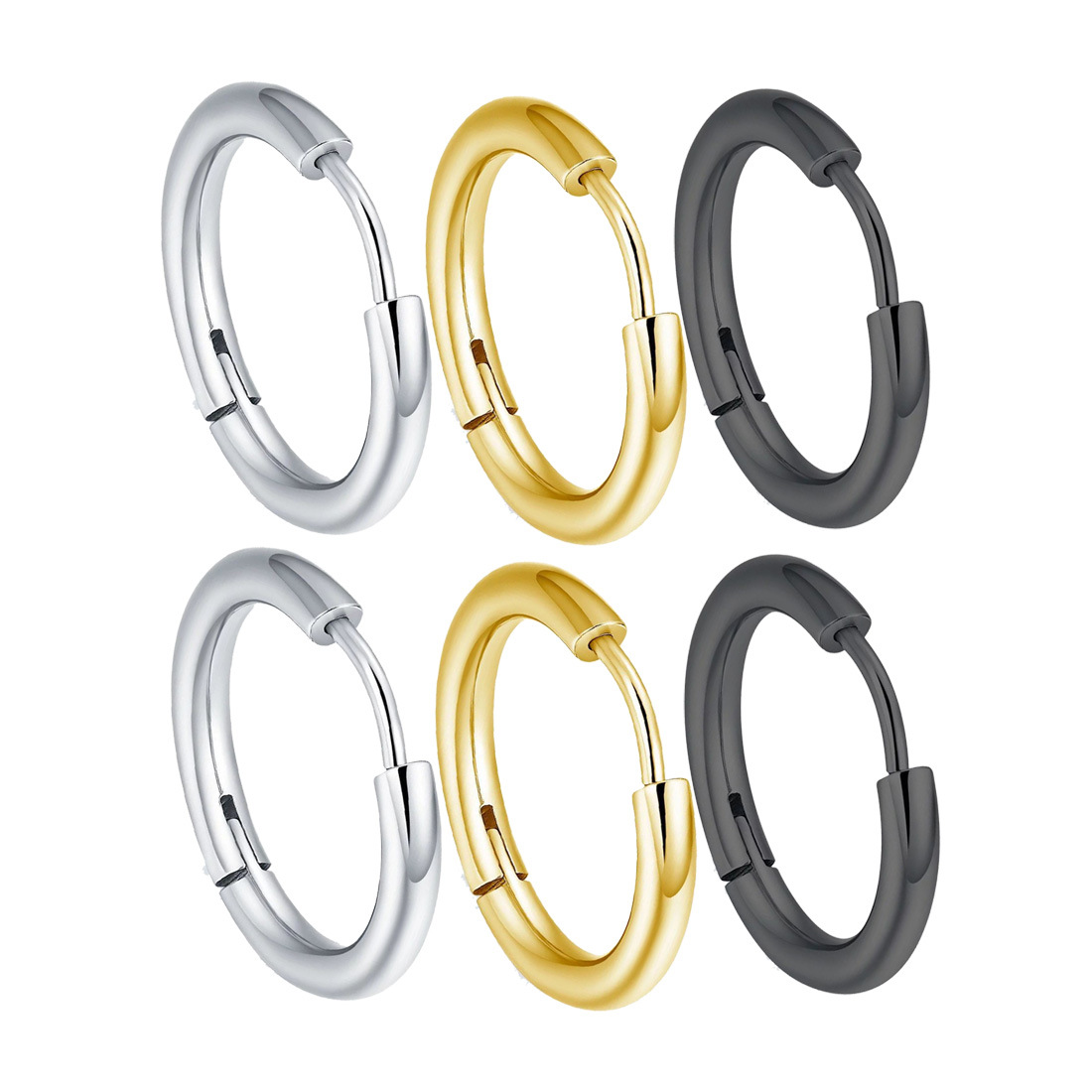 European and American Cross-Border Supply Stainless Steel Earrings Simple Earrings Piercing Earrings Earrings Ear Buckle Jewelry Source Factory