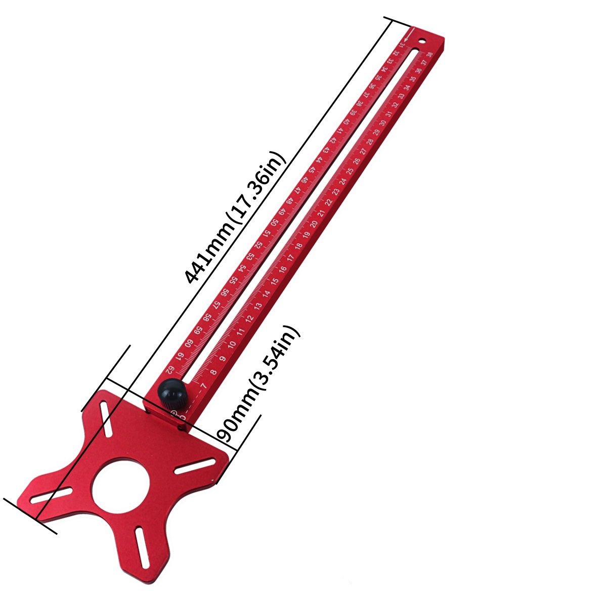 Cross-Border Hot-Selling Double-English Milling Round Woodworking Special Trimming Positioning Ruler Round Hole Slotting Base Backer Processing