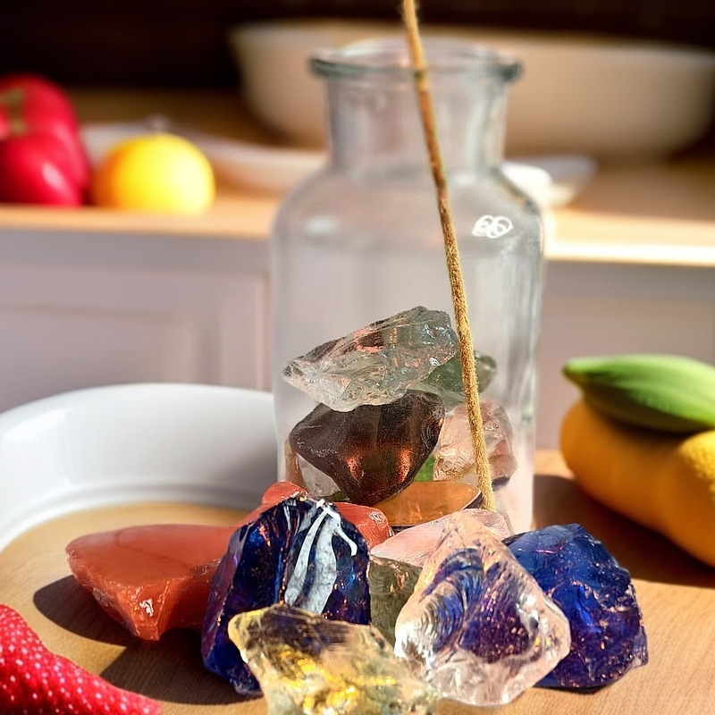 Colorful Crystal Aromatherapy Transparent Glass Stone Cross-Border Hot-Selling Aquarium Decoration Landscaping Bottom Sand Jelly Wax Glass