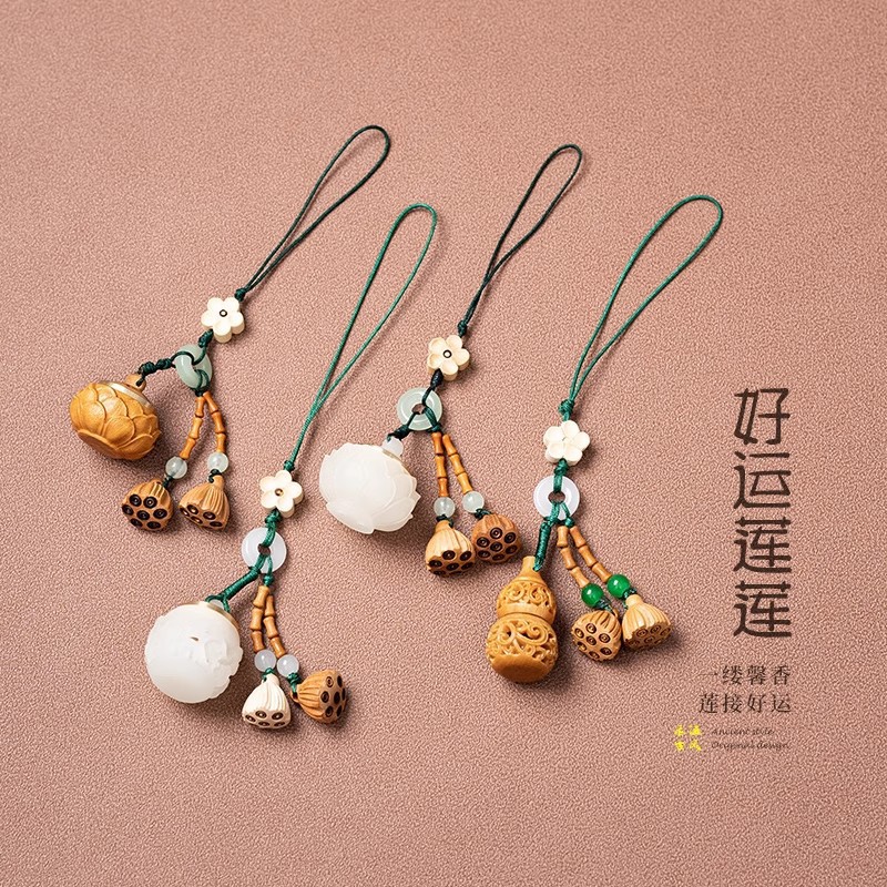 Саше с лотосом на удачу, шариковые благовония, кулон-саше, мобильная цепочка, шарики благовоний, пустой кулон, переносной ароматизатор