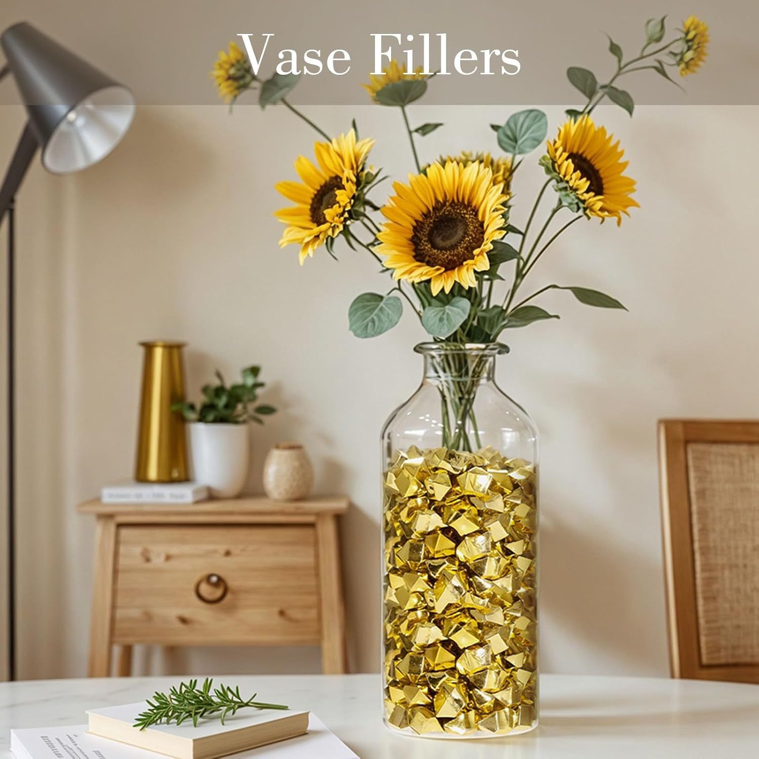 150 штук поддельного золотого льда, акриловые подделки, пластиковые золотые блоки для украшения