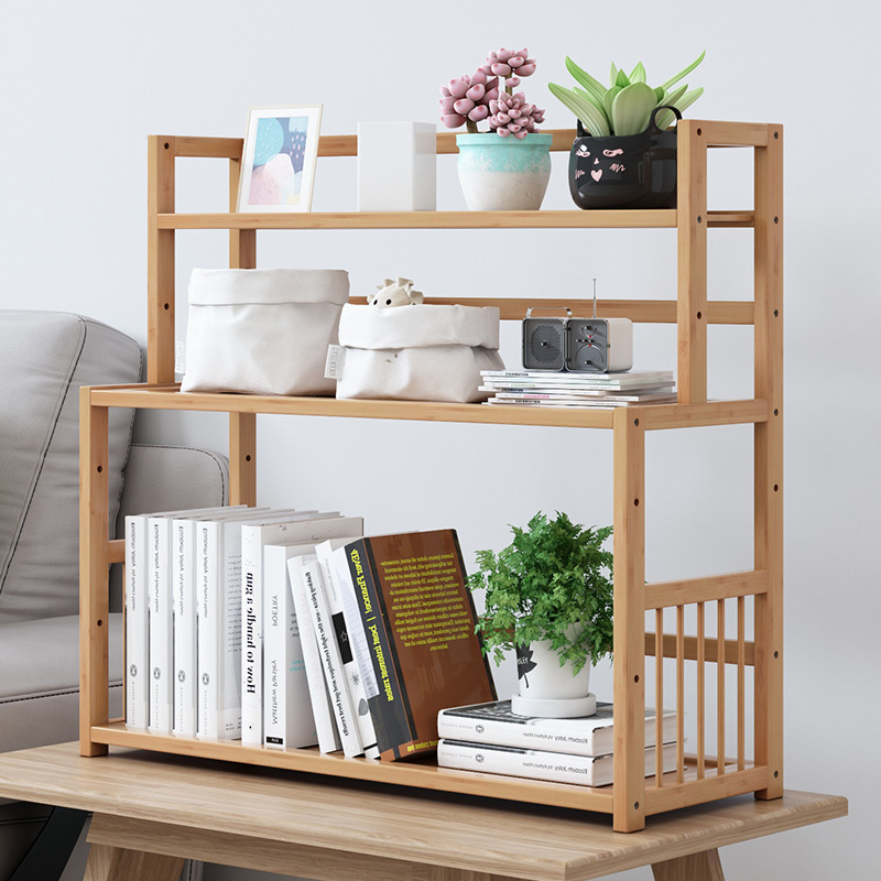 Desk Student Bookshelf Simple Desktop Children's Storage Rack Home Office Simple Small Bookcase Dormitory Storage