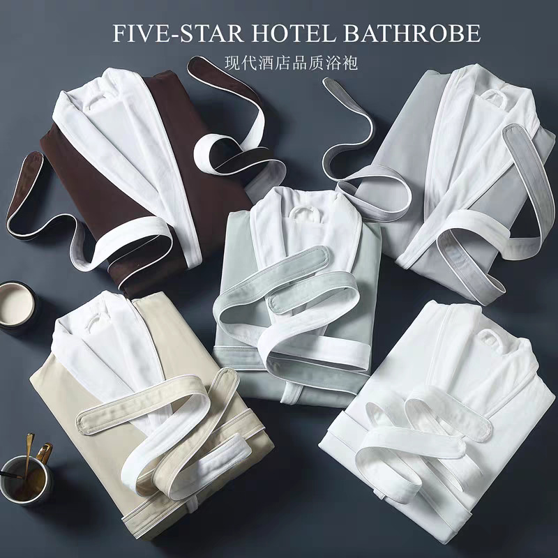 Гостиничный халат для осени и зимы, утолщенный, для мужчин и женщин, домашняя одежда, пижама, средней длины